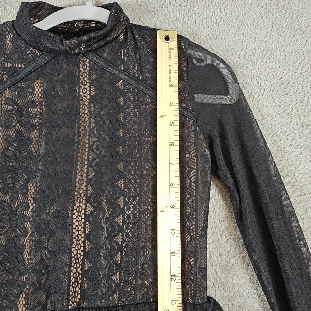Weissman Black Lace Mesh Long Sleeve Lyrical Dance Costume Dress XLC KIDS
